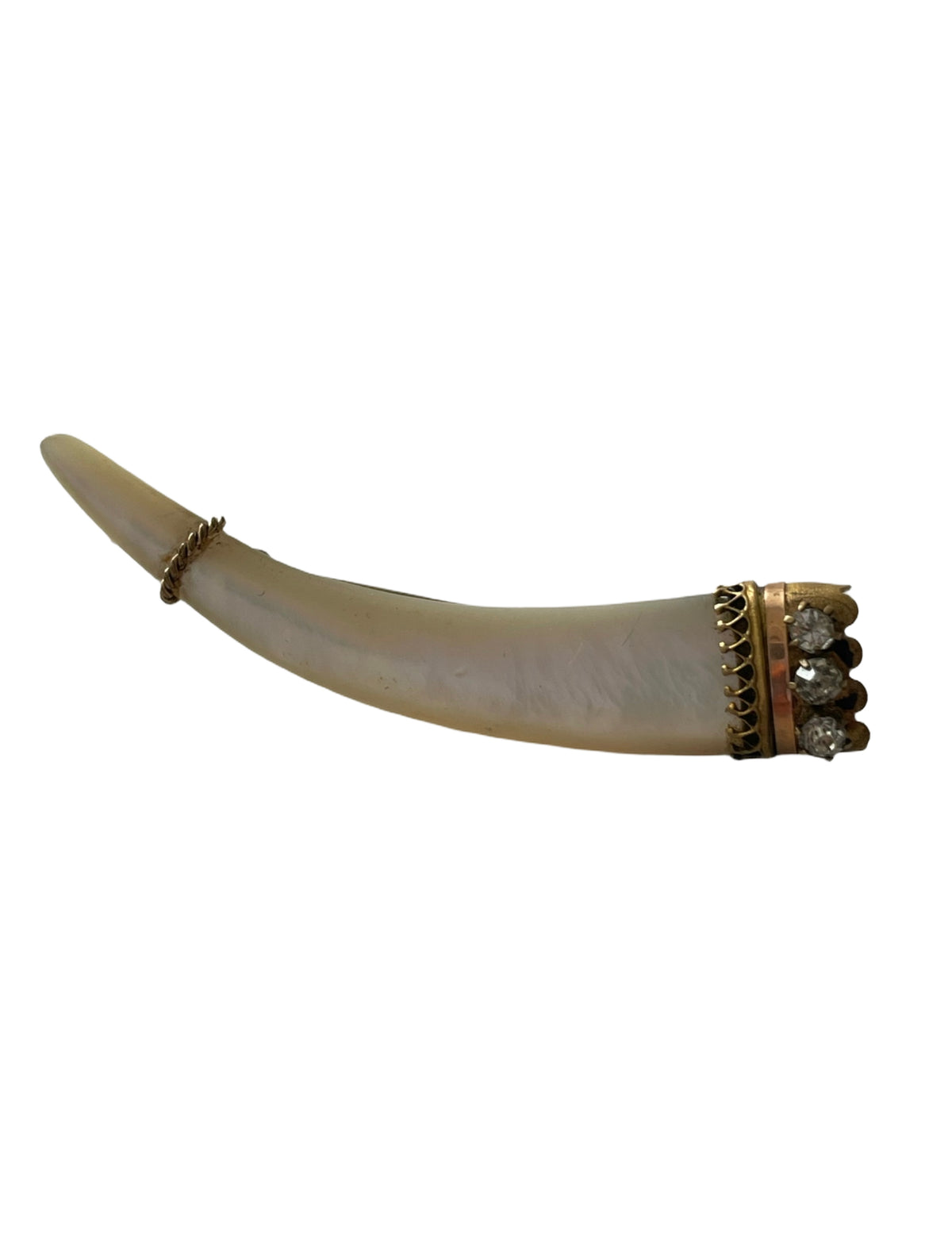 Victorian Mother-of-Pearl Horn Form Brooch