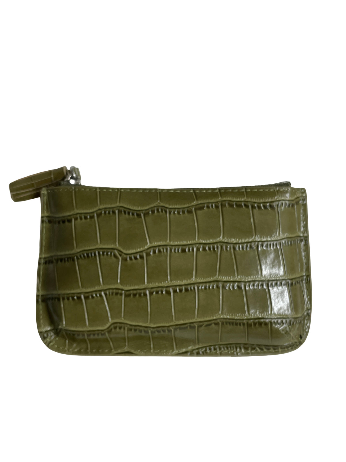 Croc-Embossed Leather Multi-Pouch Wallet with Strap