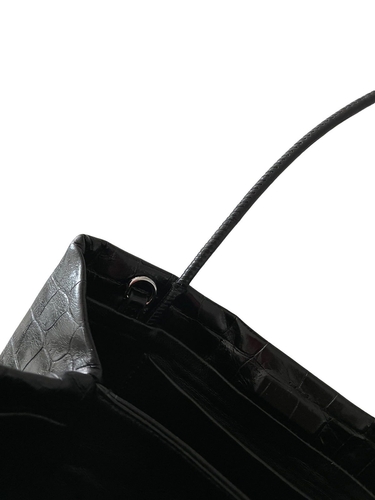 Premium Korean Croc-Embossed Leather Top Handle Bag