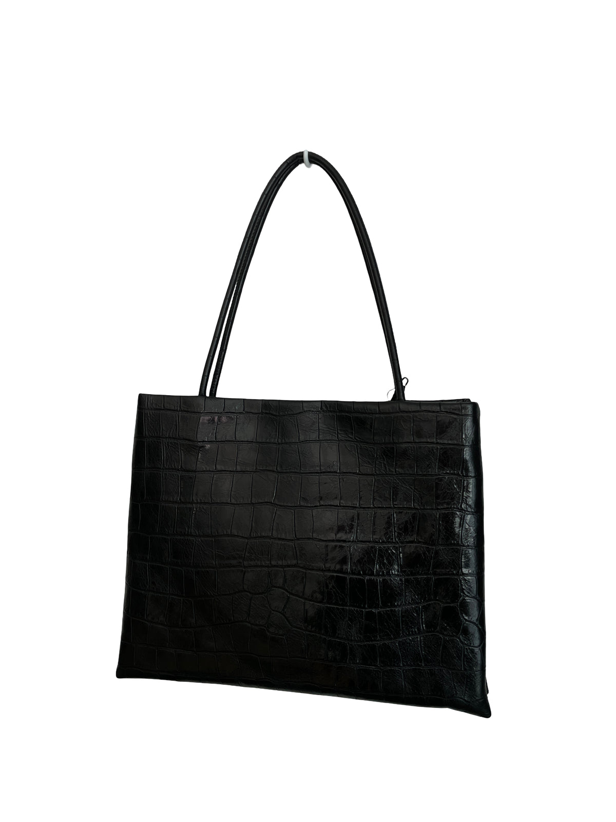 Premium Korean Croc-Embossed Leather Top Handle Bag