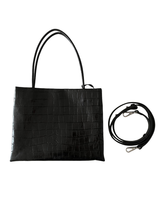 Premium Korean Croc-Embossed Leather Top Handle Bag