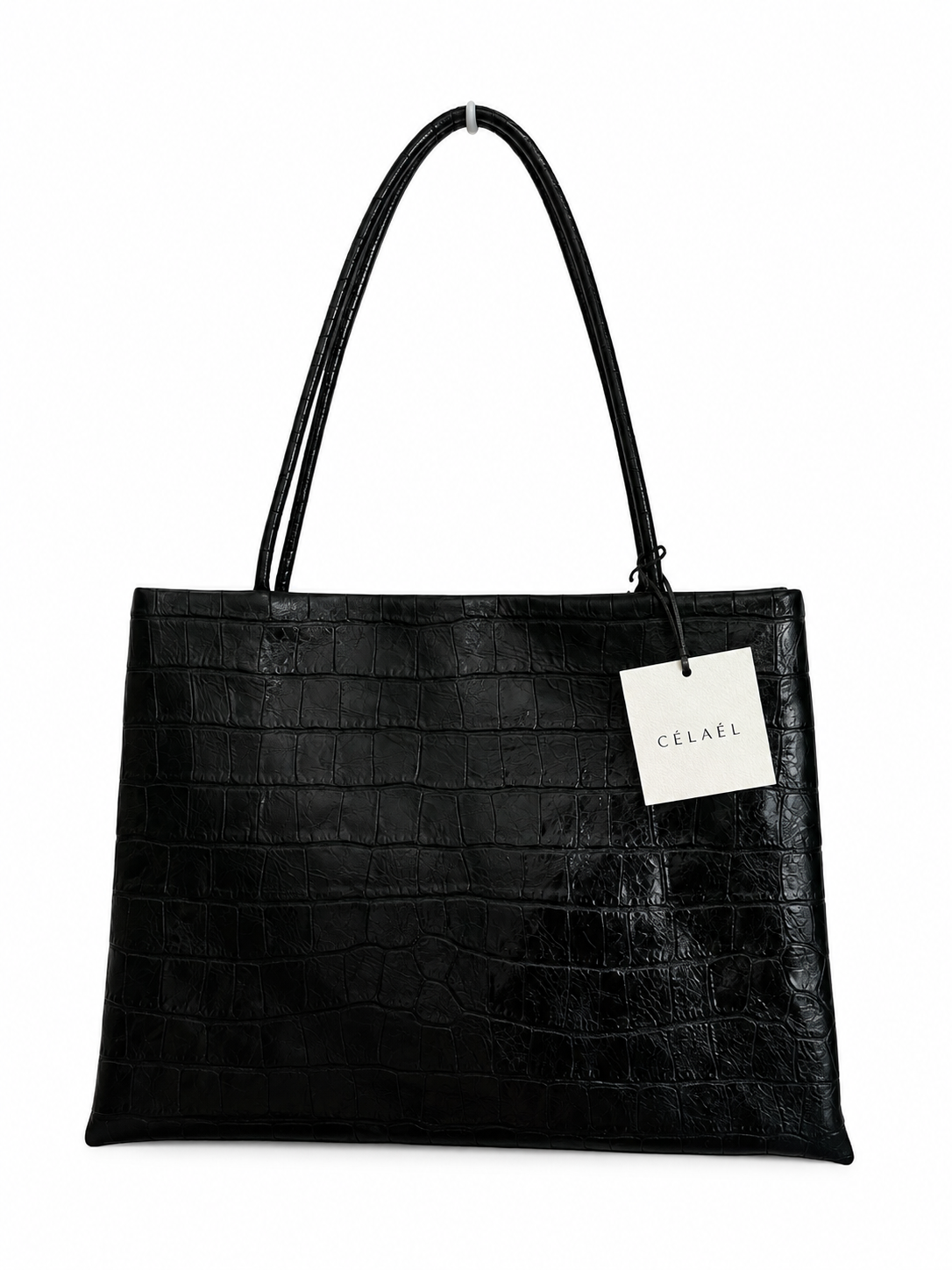 Premium Korean Croc-Embossed Leather Top Handle Bag