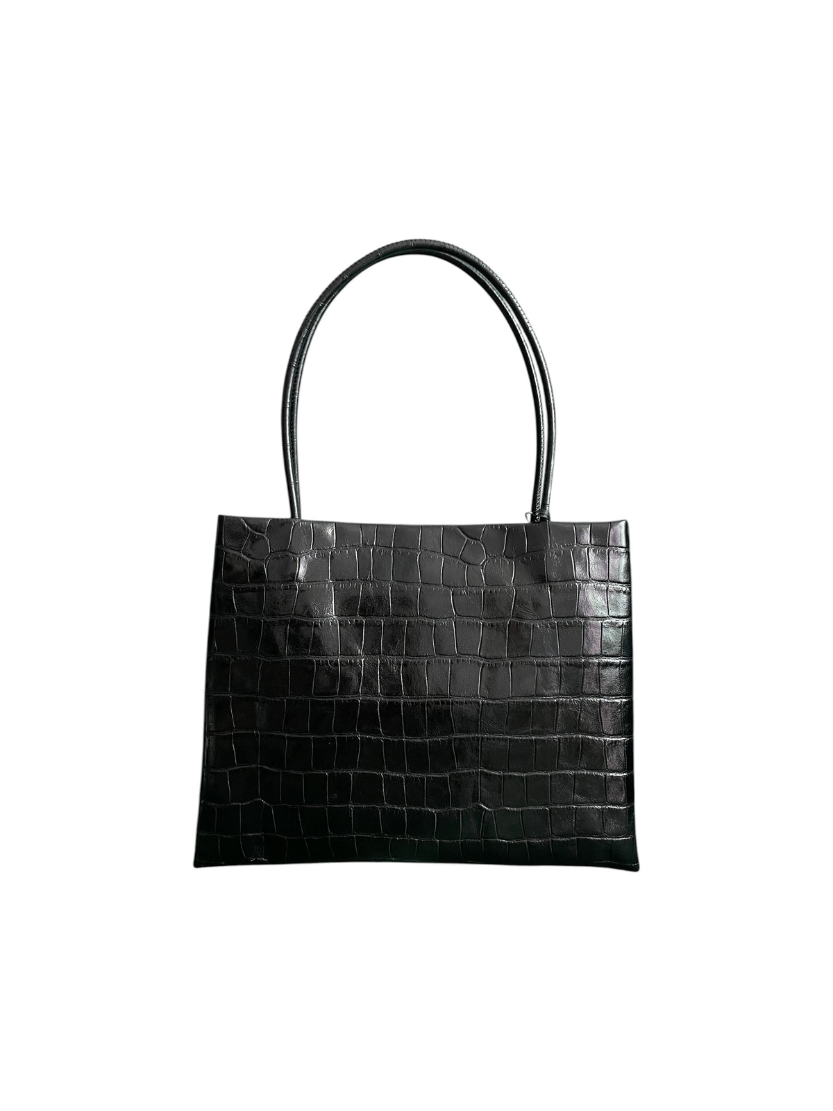 Premium Korean Croc-Embossed Leather Top Handle Bag