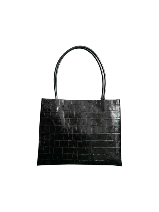 Premium Korean Croc-Embossed Leather Top Handle Bag