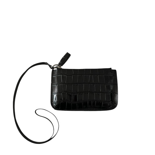 Croc-Embossed Leather Multi-Pouch Wallet with Strap